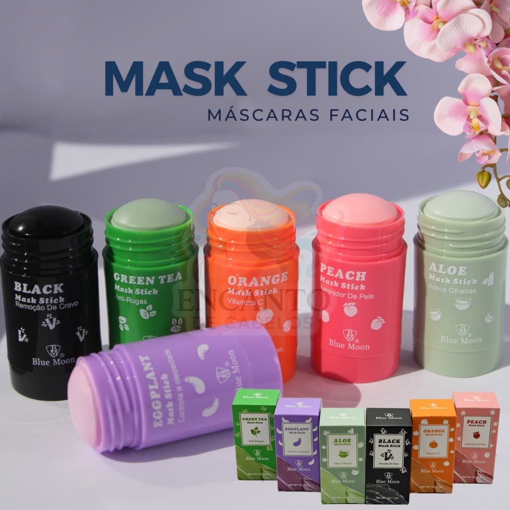 Máscara Facial em Bastão Blue Moon – Controle de Oleosidade, Clareamento, Antissinais e Hidratação