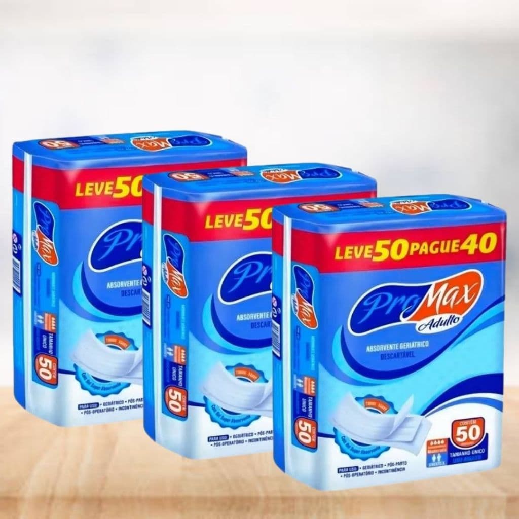 Kit Absorvente Geriátrico Adulto Pro Max 150un | Super Conforto | Incontinência | Entrega Rápida