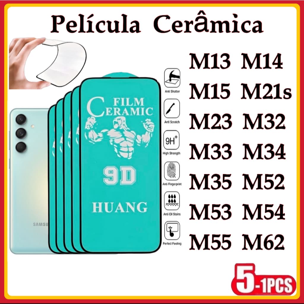 Película Cerâmica 9D 3D Samsung Gel Hidrogel Flexível M13 M14 M15 M23 M21S M32 M33 M34 M35 M52 M53 M54 M55 M62