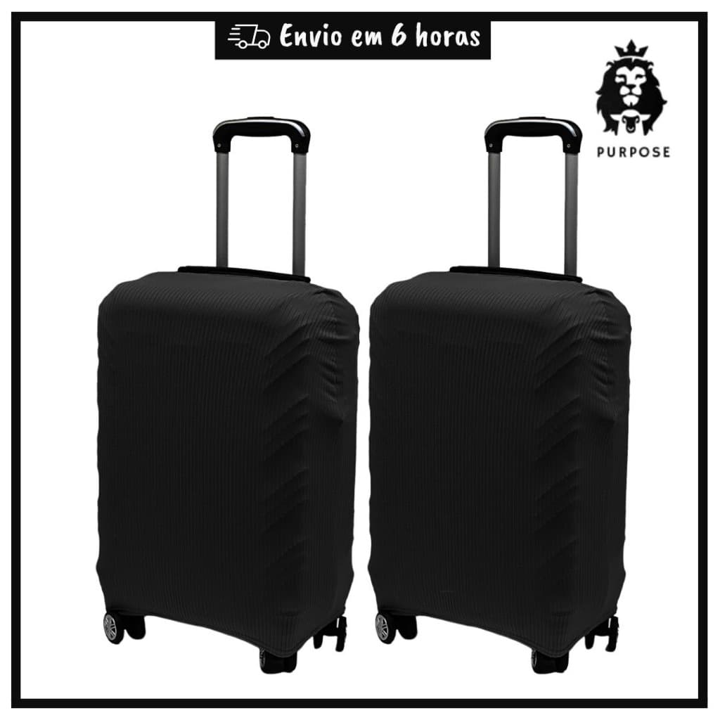 Kit 2 Capas De Mala Protetora Preta Canelada P M G