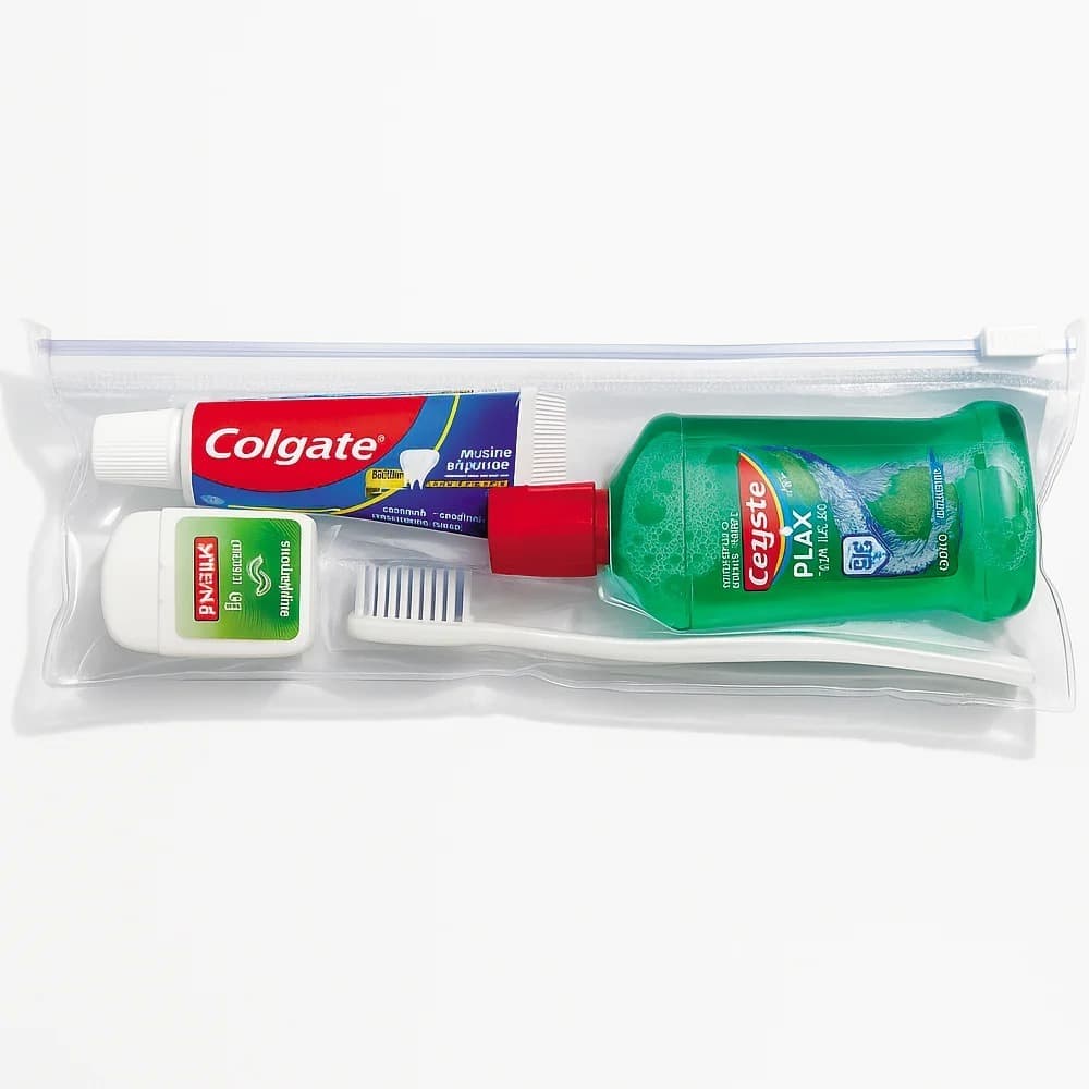 Kit Viagem Higiene Bucal Colgate 30g com Escova Enxaguante Fio Dental e Estojo