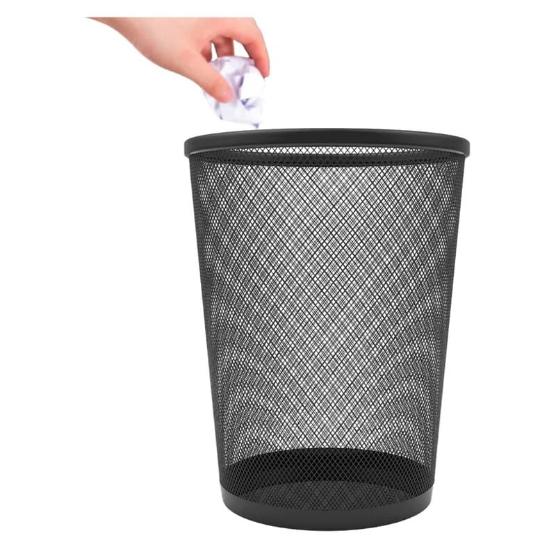 Lixeira para Escritório 16L de metal Preta Super resistente-cesto de lixo lixeira para quarto salas