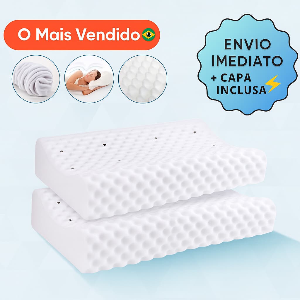 Travesseiro CERVICAL Ortopédico Magnetico com Infravermelho Terapêutico Pillow Anatômico Anti Ronco