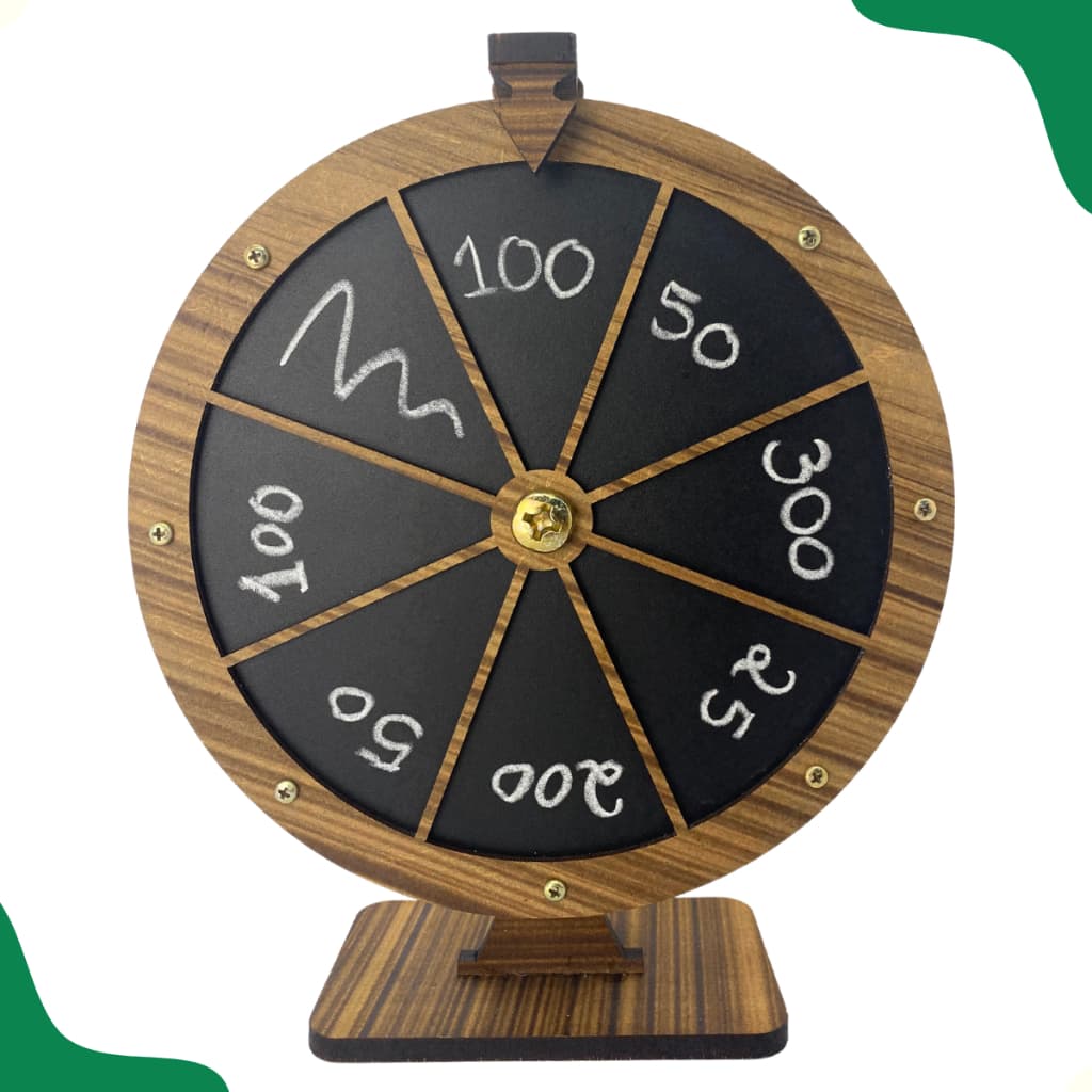 Roleta Da Sorte Amadeirada Portátil Premios Sorteio Brindes