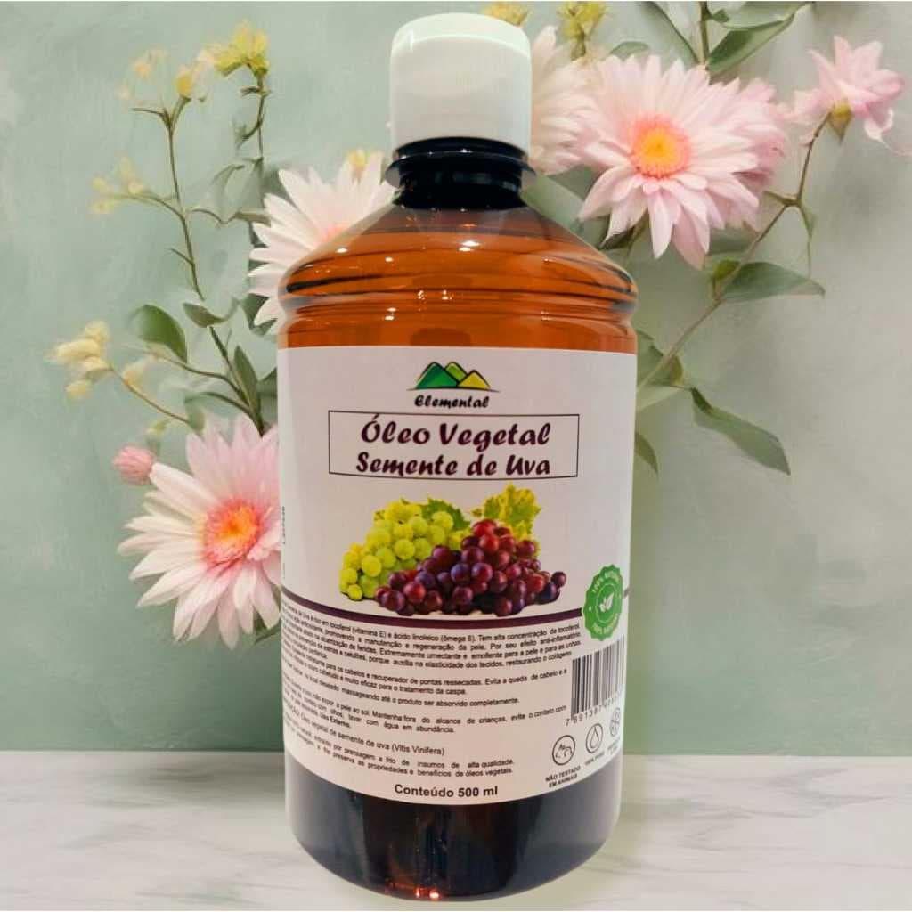 Óleo de Semente de Uva 500ml prensado a frio regenerador e antioxidante