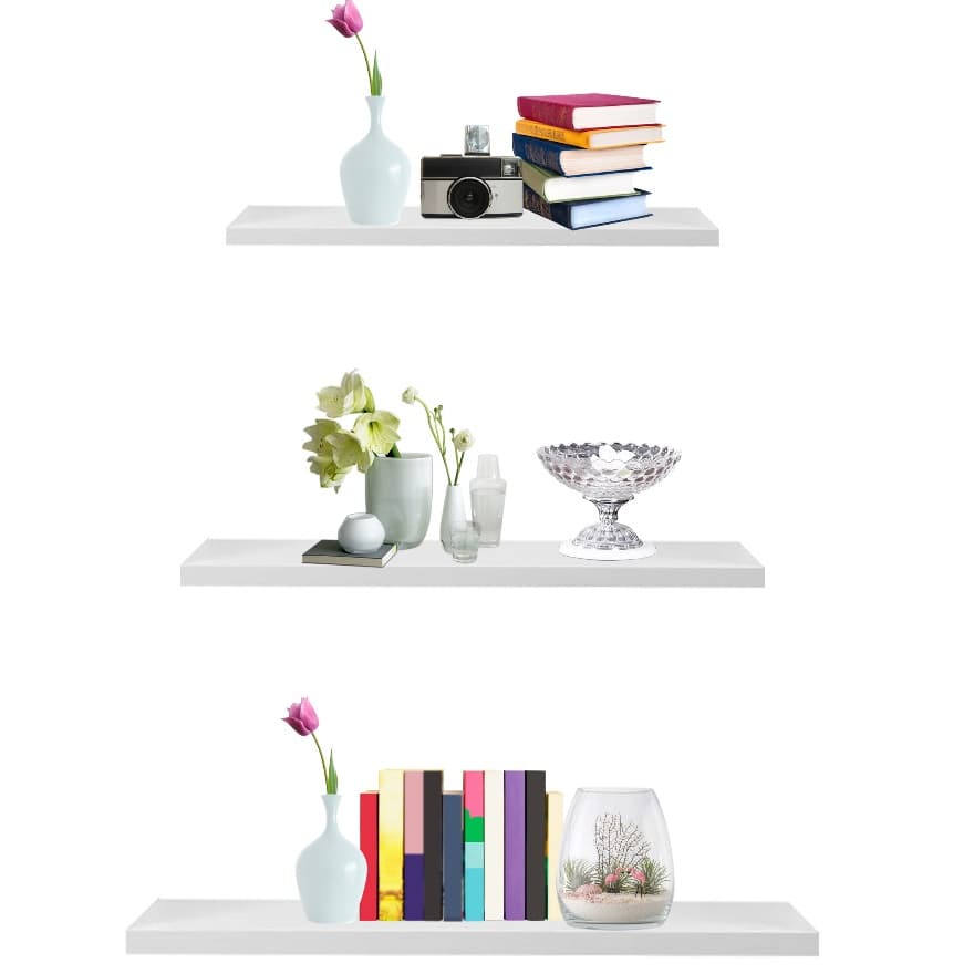 3 Prateleiras Retas 60X15 cm  P/ Decoração , Parede , Cozinha, Sala e Quarto