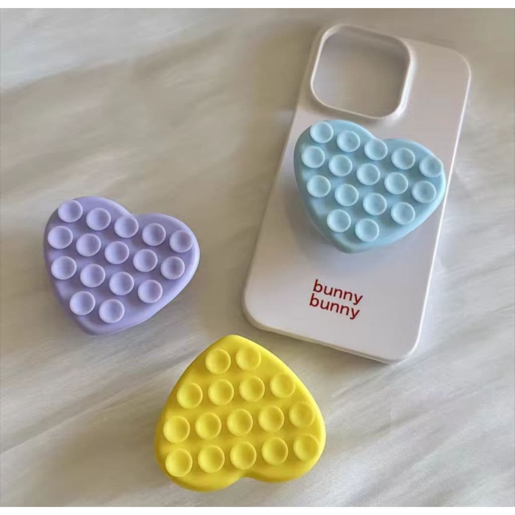 Pop com ventosa de coração para celular suporte de dedo