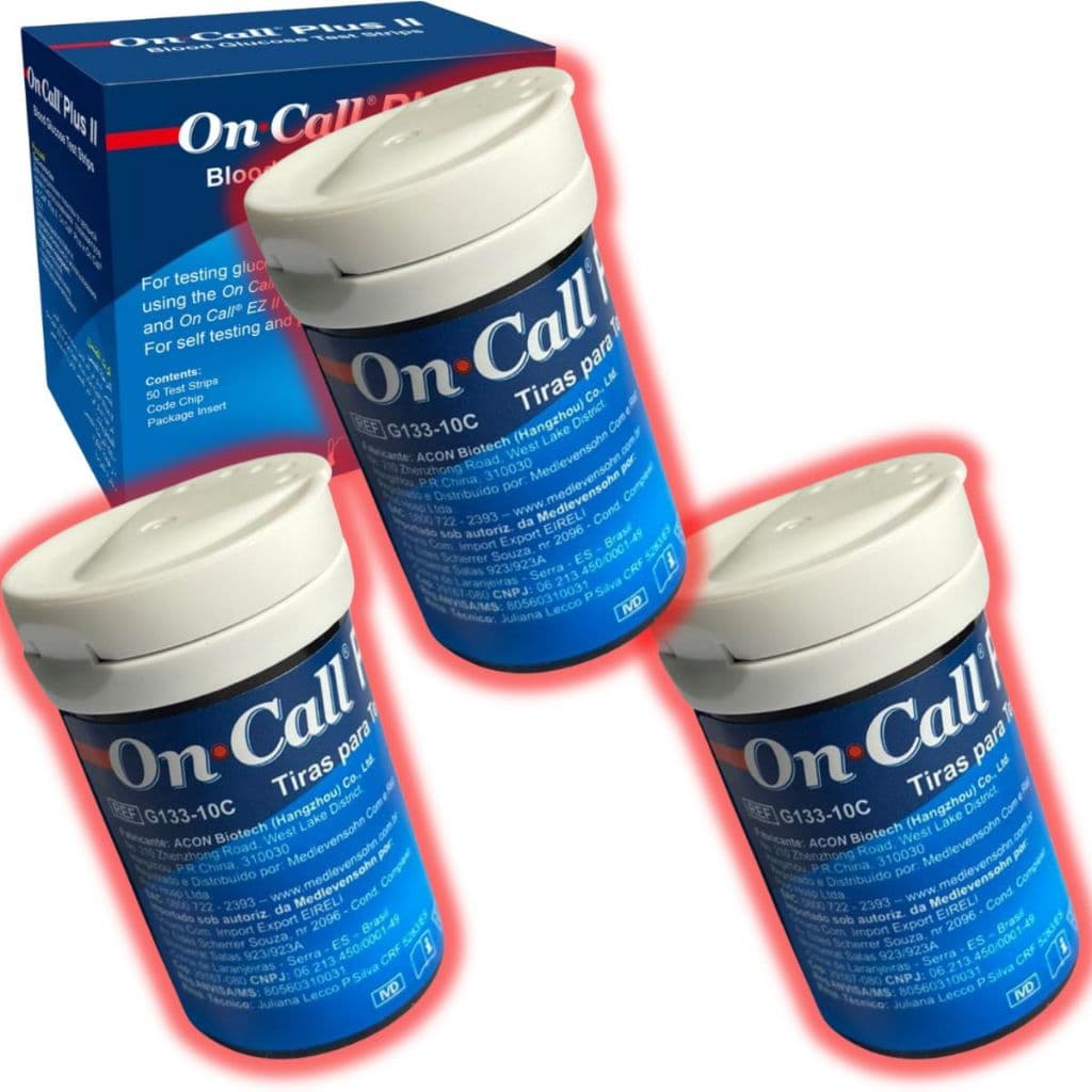 150 Tiras Medir Glicose On Call Plus 2 tiras para medir glicemia