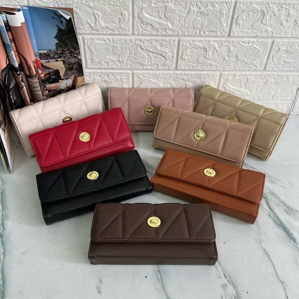 Carteira Comprida Multiuso Feminina / Porta-Cartão com Fivela / Bolsa Fashion para Mulheres