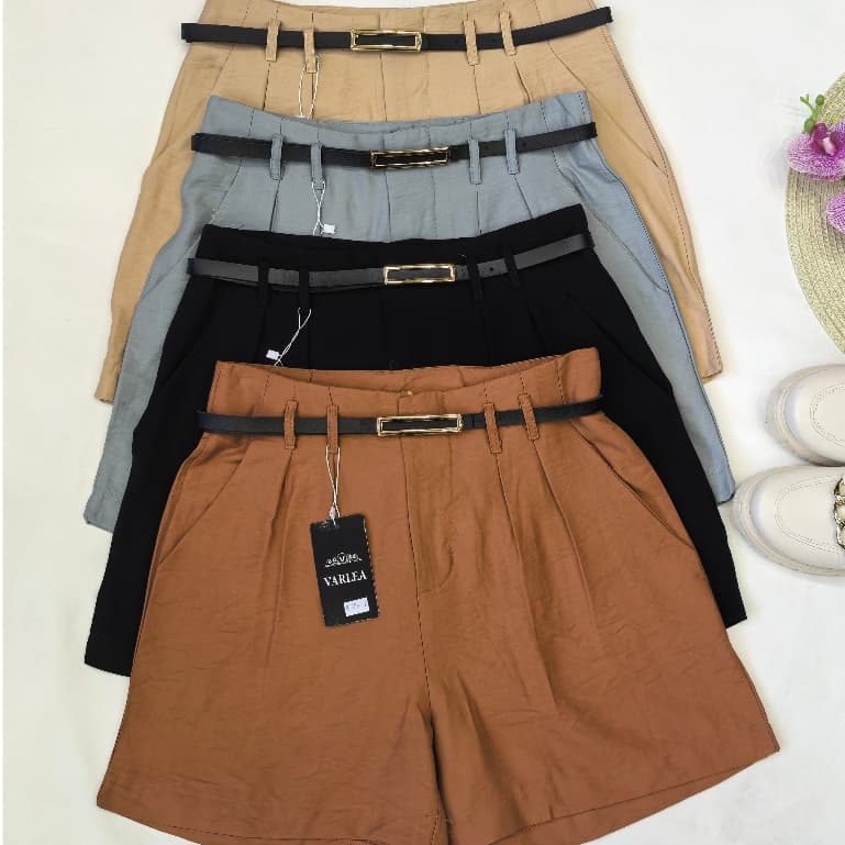 Varlea short marrant de feminina com cinto