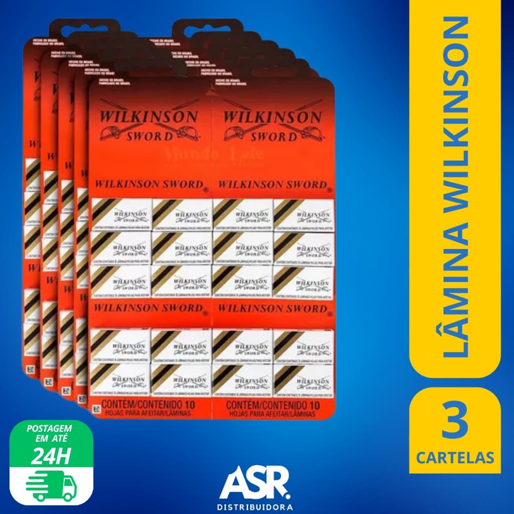 Cartela Lâminas De Barbear Wilkison 60Uni P/barbearias E Revendas
