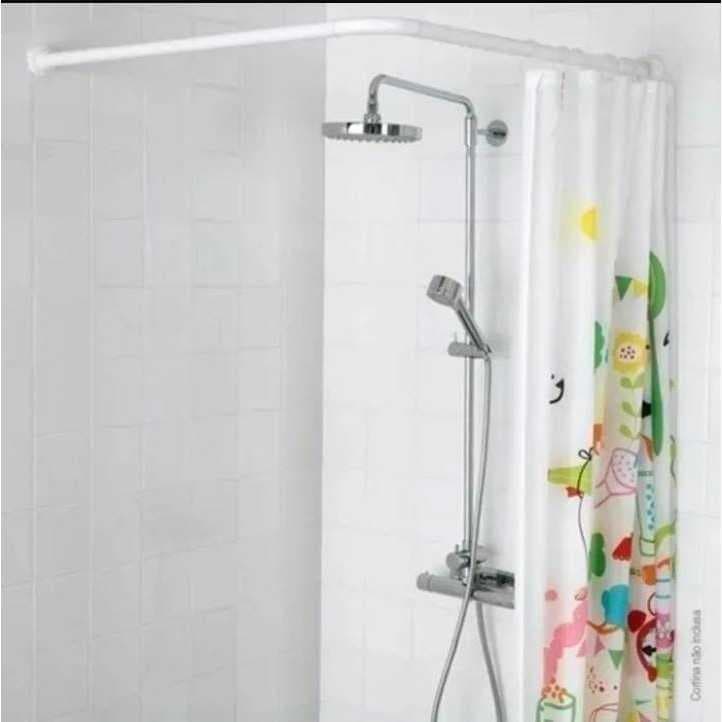 Suporte Box ALUMINIO    Banheiro  Varão Tubo Parede Curvo