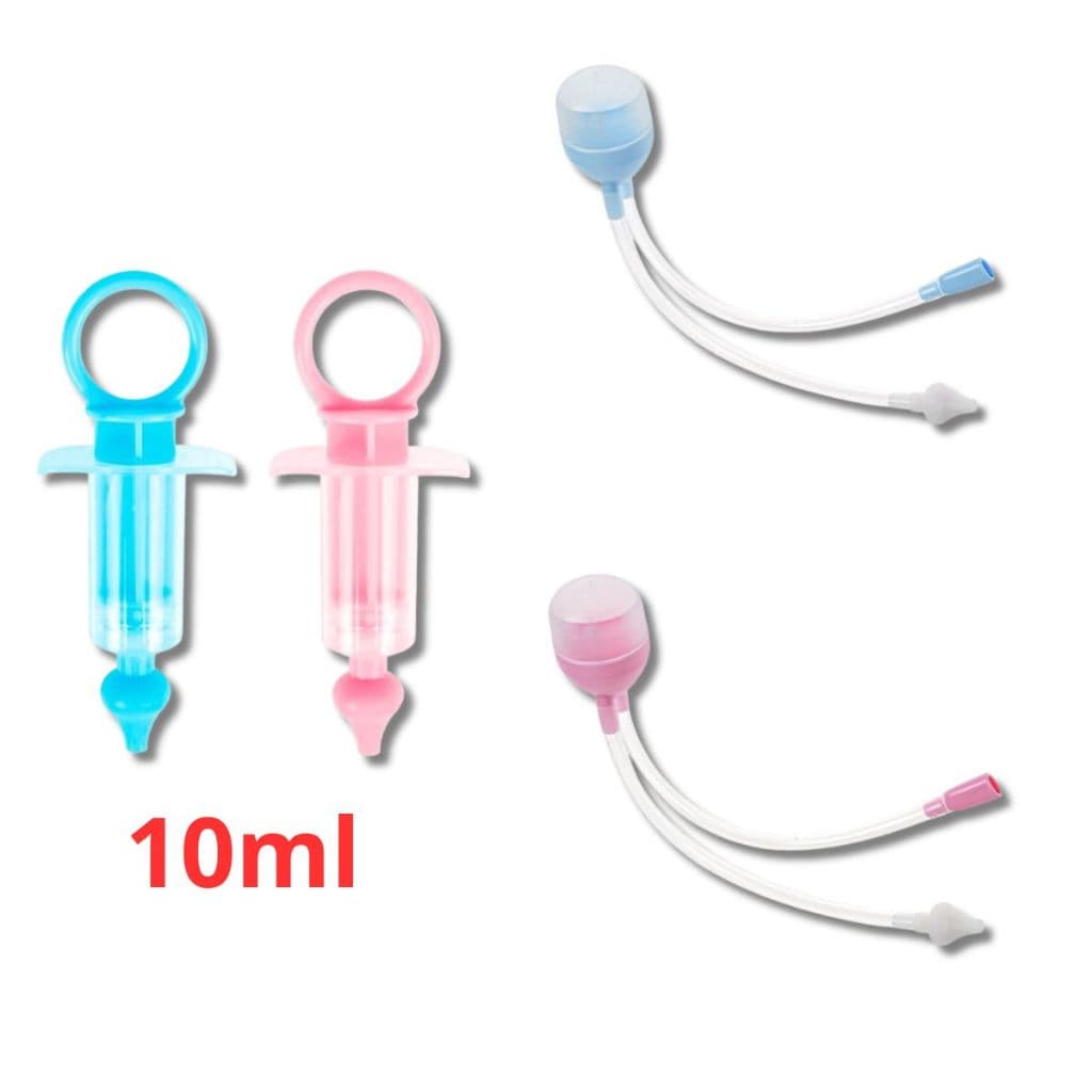 Aspirador e Seringa Lavagem Nasal para Bebês e Crianças - Bicos em silicone Seringa 10ml