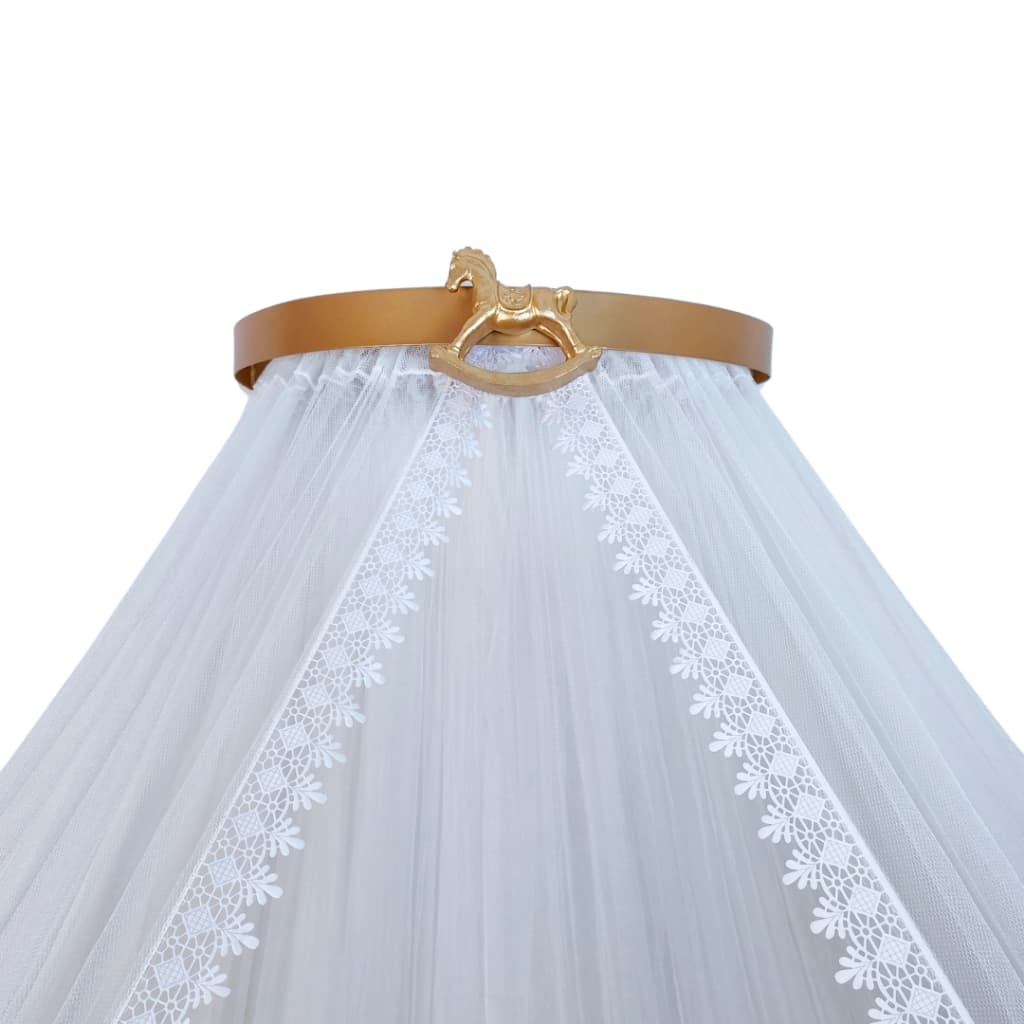 Dossel liso cavalo com mosquiteiro tule