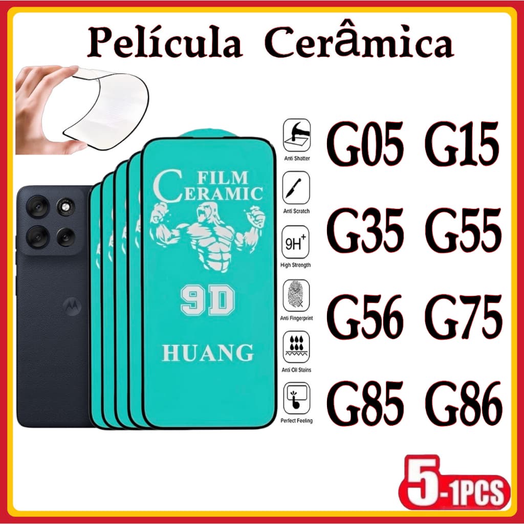 Película Cerâmica 9d 3D Motorola Gel Hidrogel Flexível G05 G15 G35 G55 G56 G75 G85 G86
