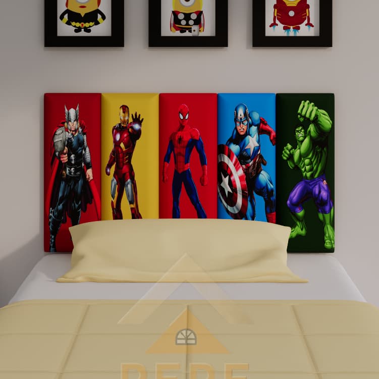 Cabeceira de Cama Infantil Estampada + Fita De Fixação Auto Colante