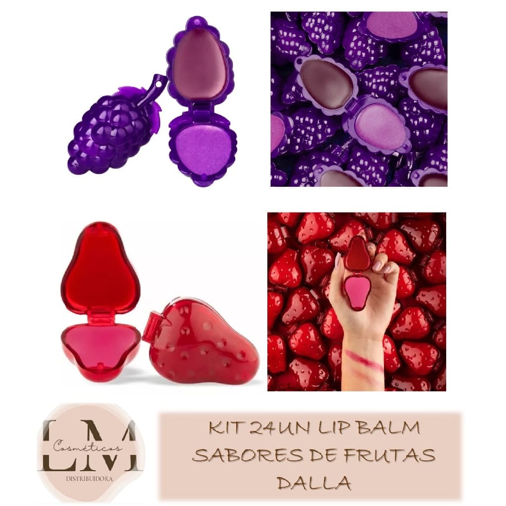 Kit 24un Lip Balm Sabores de Fruta Dalla