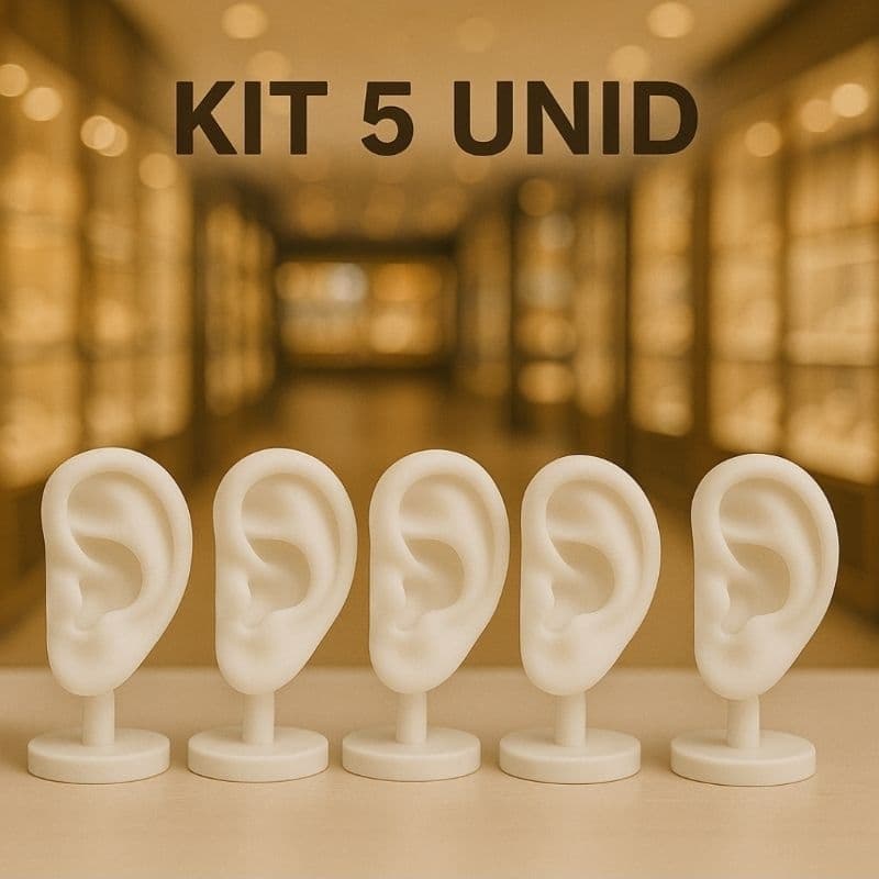 Expositor de Brincos em Formato de Orelha com 3 Furos – Ideal para Joias e Piercings