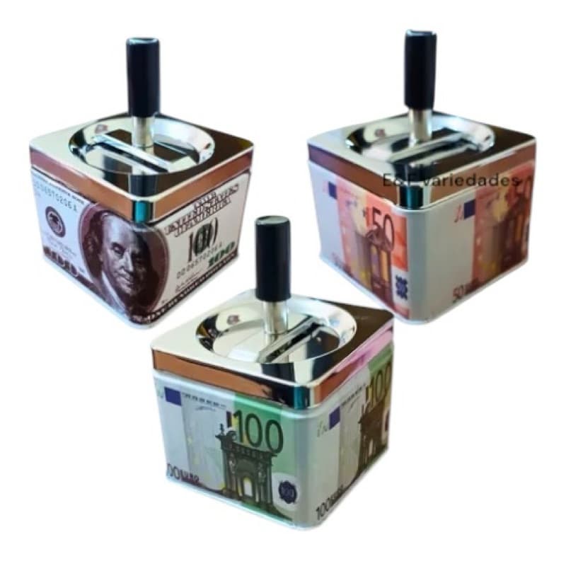 Cinzeiro De Mesa Metal Giratório Quadrado (sortido)