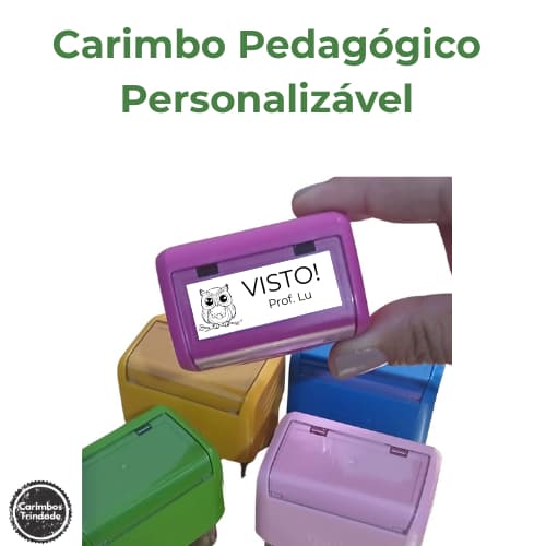 Carimbo Pedagógico Personalizável l Professores l Visto l Faltou l Trodat 3911