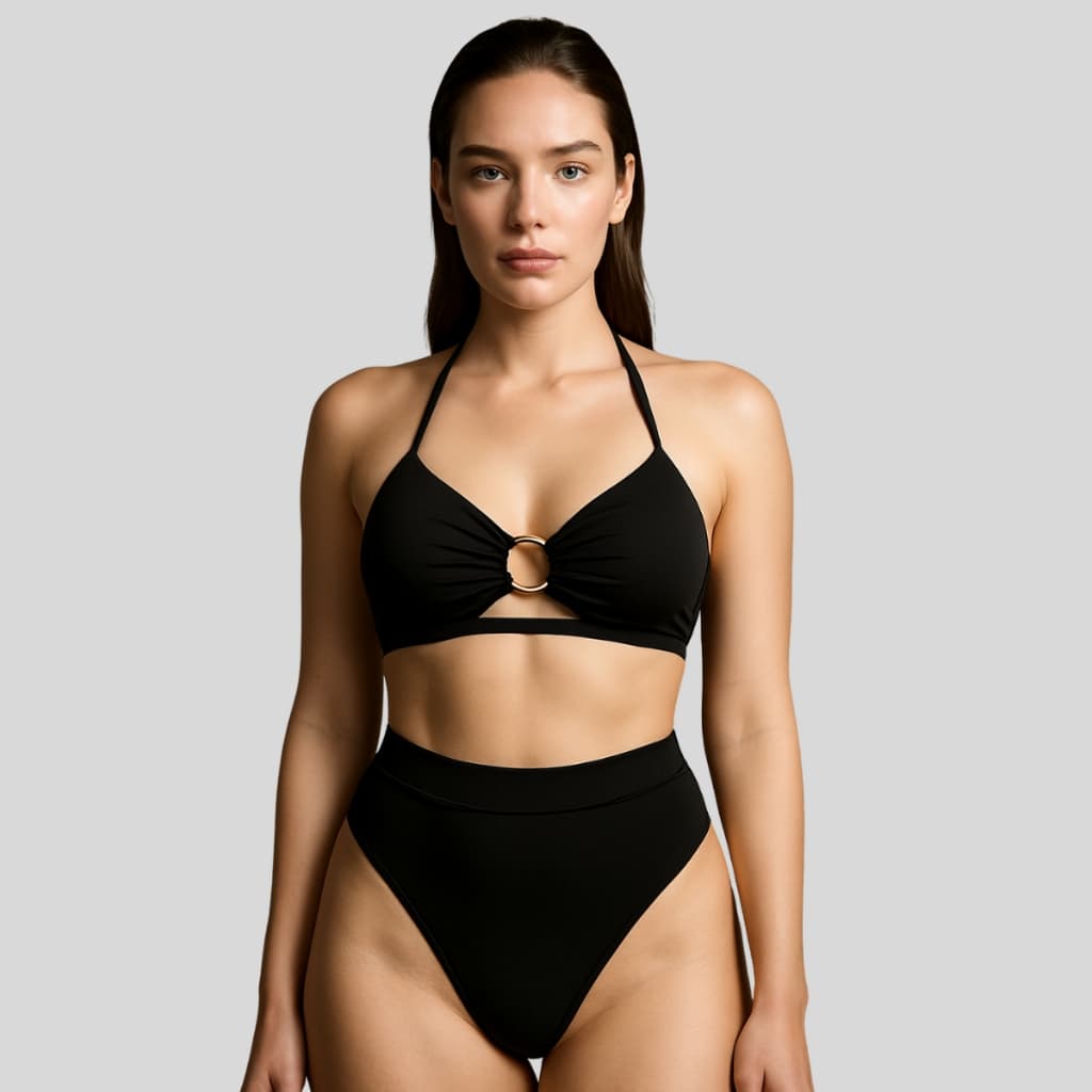 Biquini Feminino Hot Pants Suplex Biquíni Argola Amarrar Alta Praia