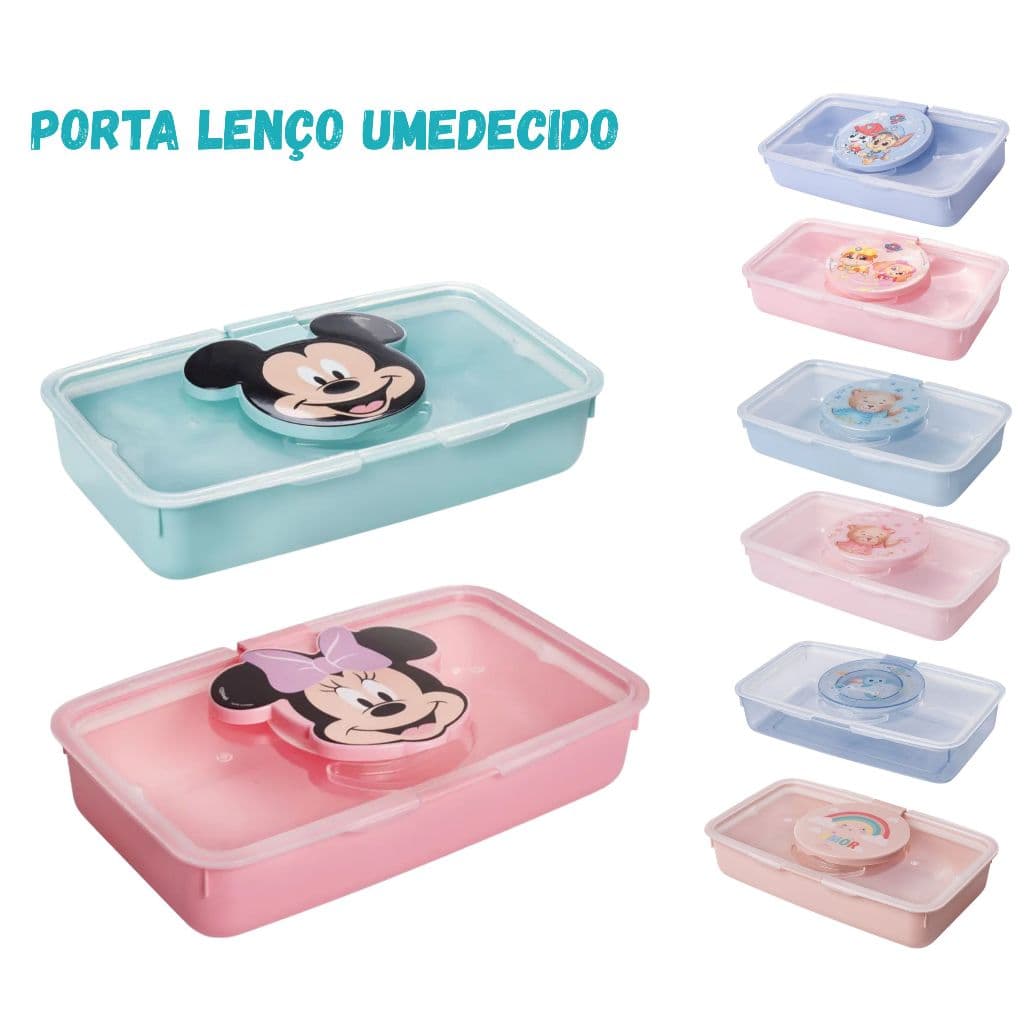 Porta Lenço Umedecidos Com Vedação Portatil Bebe Infantil Toalha
