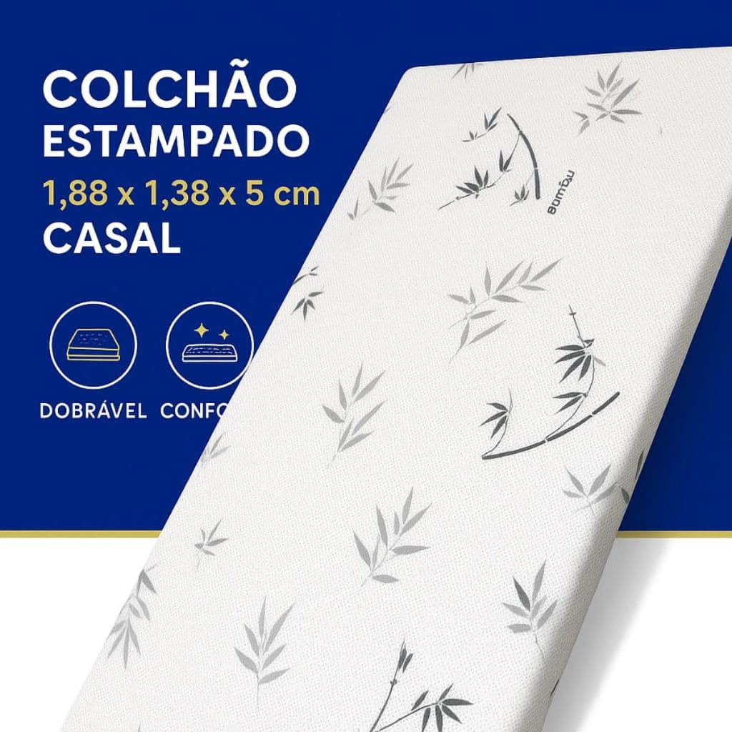Colchonete Estampa Personalizada 188x138x5cm Casal Acampamento