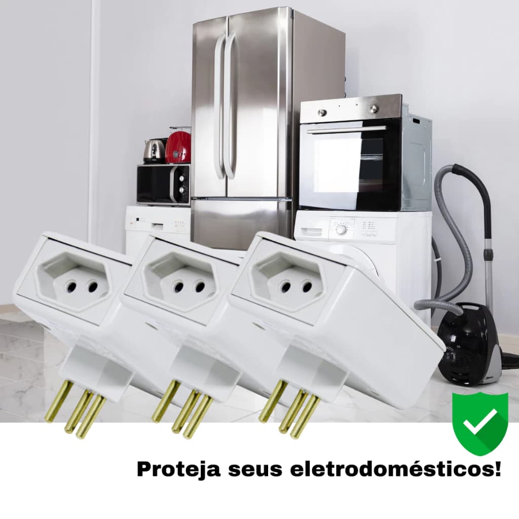 ProteRaio 127V 220V 10A Protetor eletrodomésticos contra raios surtos picos de energia