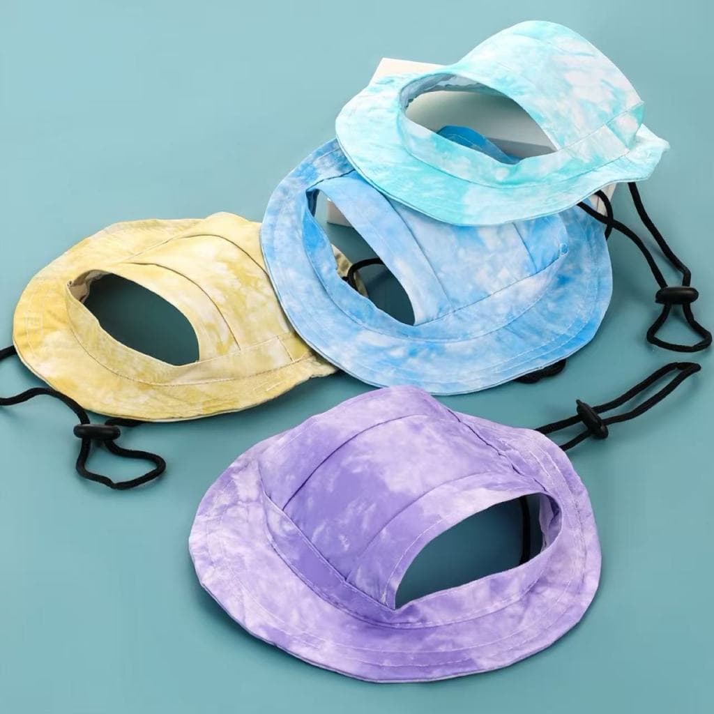 Chapéu Protecção solar colorida Ajustável com e Cordão para Amarração Para Gato e Cachorro Pets