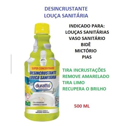 OFERTA KIT 1, 2, 3 ou 4 Limpador Desincrustante para Louça Sanitária 500 ml Duratto