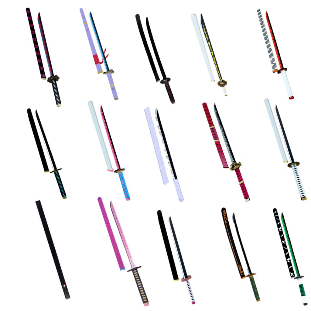 Espada Katana Brinquedo de Animes Demon Slayer One Piece Bleach Naruto para Treino