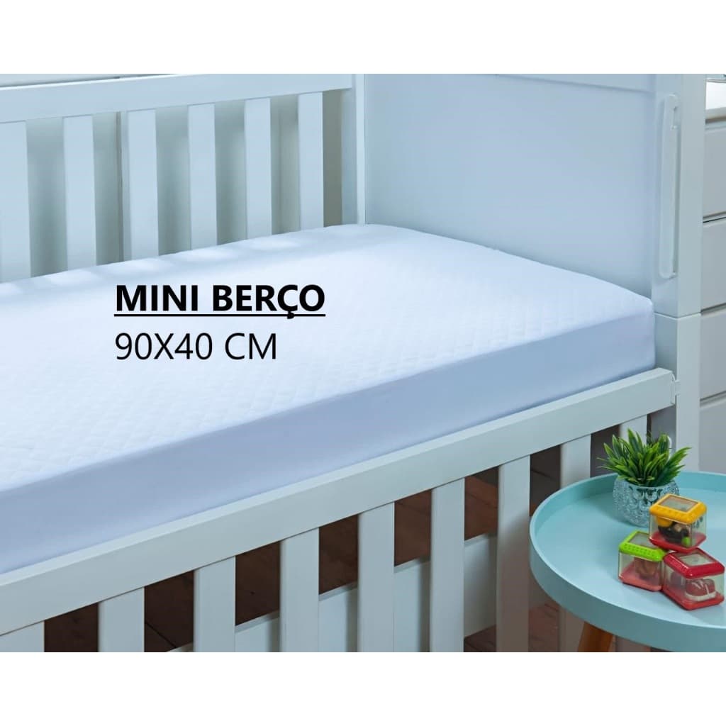 Capa Protetor Impermeável Mini Berço para Bebê 0,90 x 0,40 x 0,7 cm - Anti Vazamento Anti Ácaro Cama