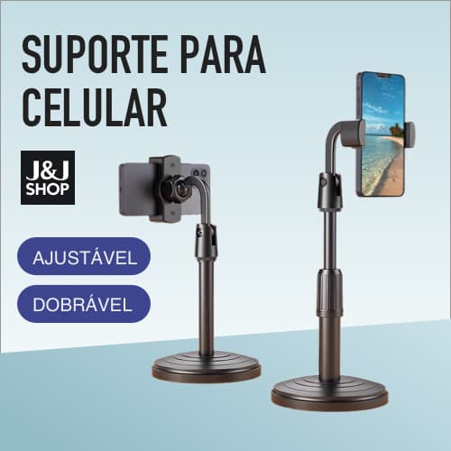 J&J Suporte Tripé Para Mesa Com Mini Pedestal Ajustável 360° Ideal Para Gravação de Videos