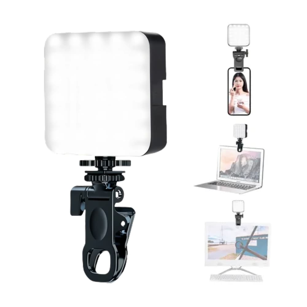 Luz Led Com Clip-on Portatil Para Celular iPad Camera Video