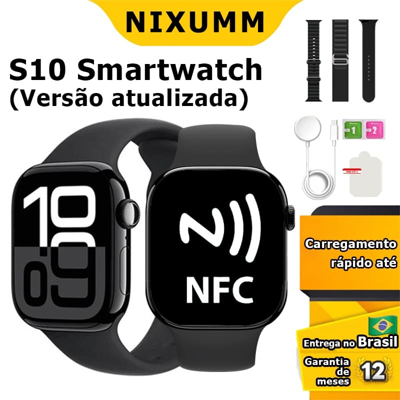 Relógio inteligente Smartwatch Original S10 Versão atualizada Super Amoled Nfc Para Android IOS