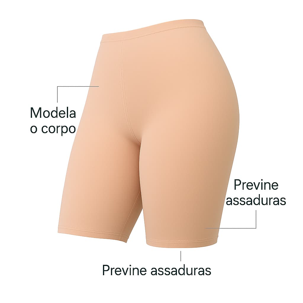 Short Anágua Bermuda Modeladora Cintura Alta Segunda Pele Térmica Longo Feminino REF.128