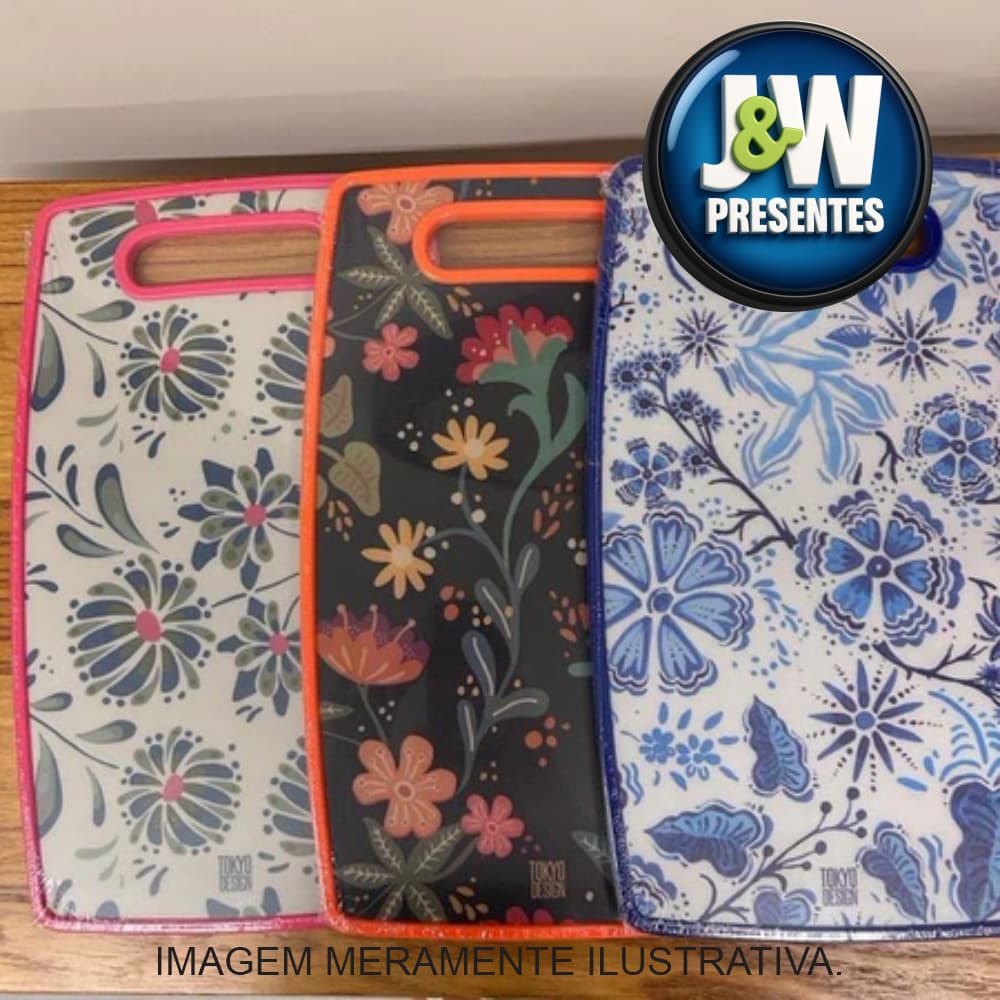 Tabua De Corte Para Carne, Legumes E Frutas 36,5x22,5cm Estampada Para Cozinha
