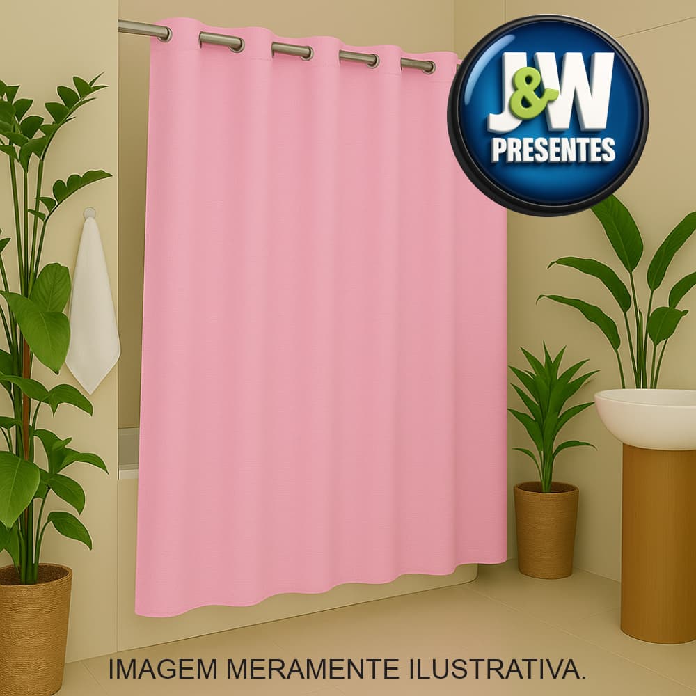 Cortina de Box - FWB, para Banheiro 178x178cm Poliéster com 12 Ganchos - Resistente à Água
