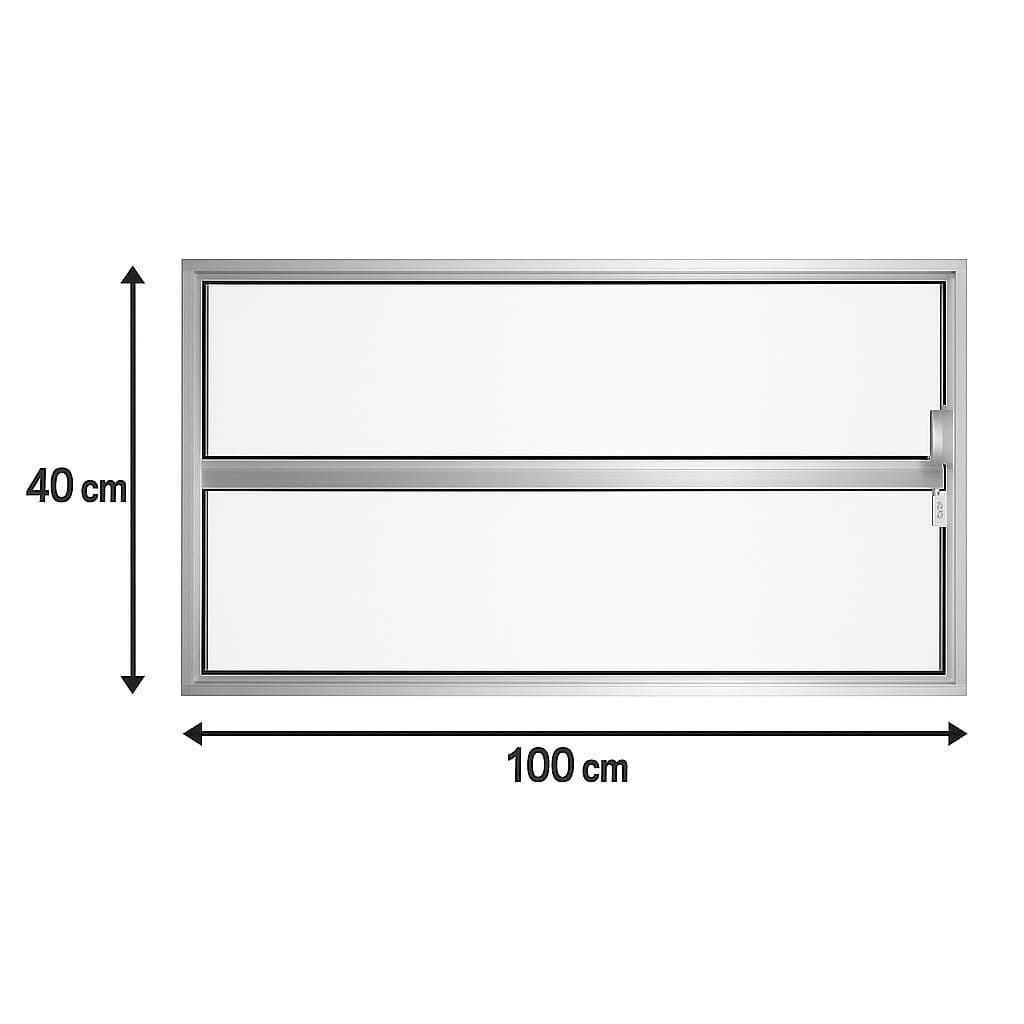 Vitro Basculante Janela 40x100 Alumínio Vidro Liso