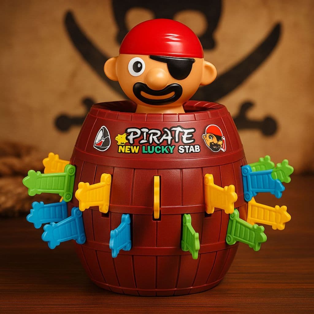 Jogo do Barril Pirata Infantil Grande Original Para Presente Brinquedo de Mesa Para Família Dutoys