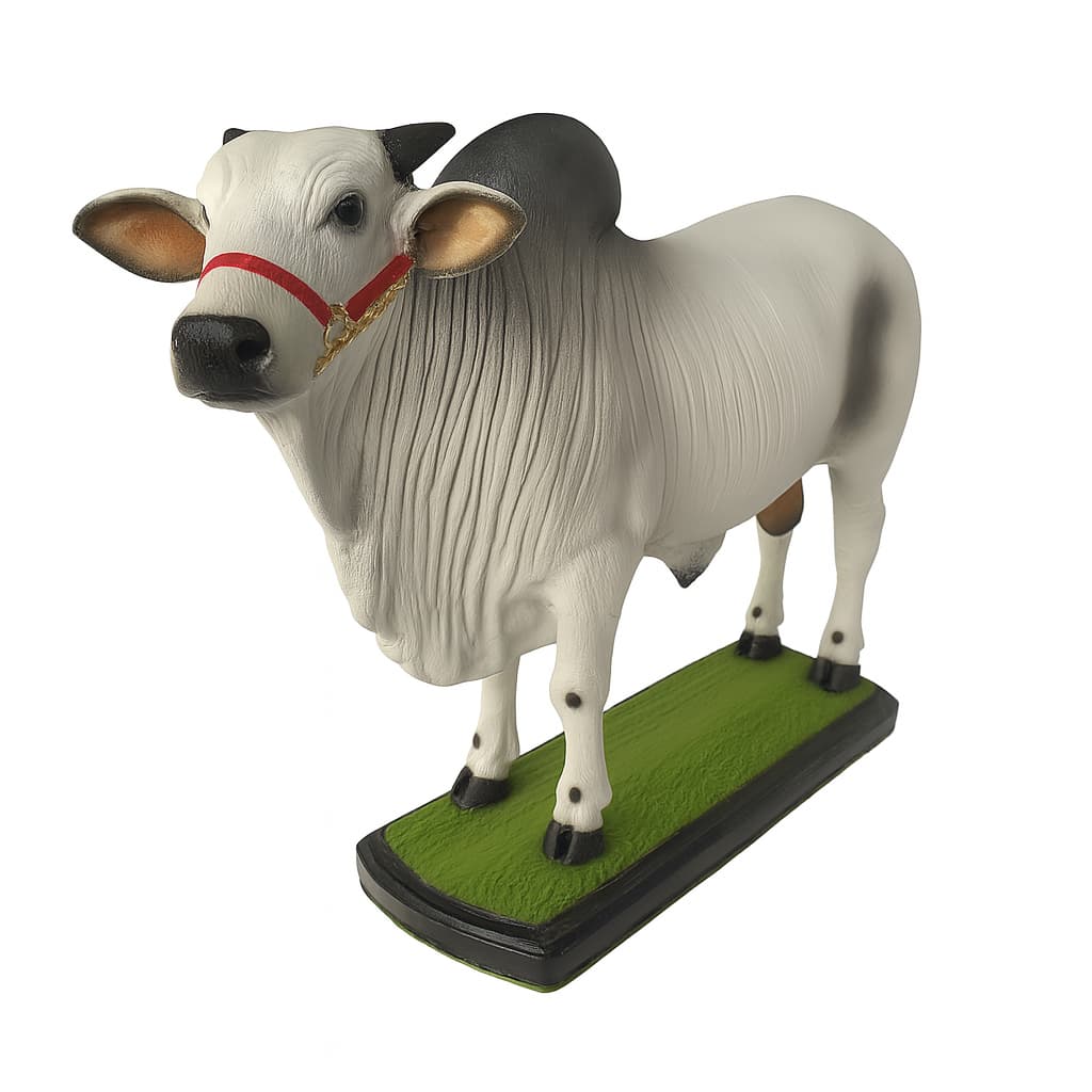Escultura Boi Nelore em Resina Artesanal | Decoração Grande e Pequena | Fazenda Sítio Roça Campo Presente