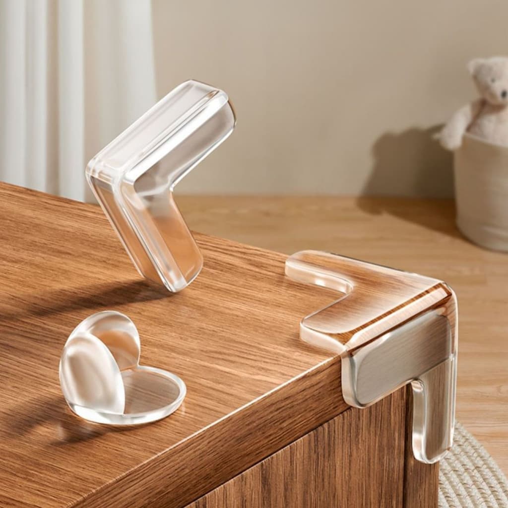 Kit 10- 30 Protetor Cantoneira Quina Móveis  - L/T/Bola - PVC Semi-Transparente Alto