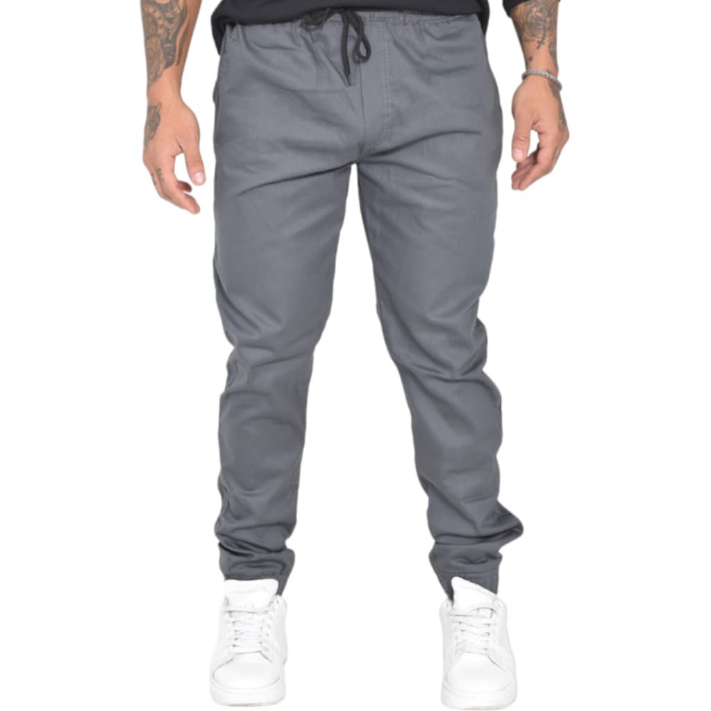 calça jogger masculina cinza barata em promoção