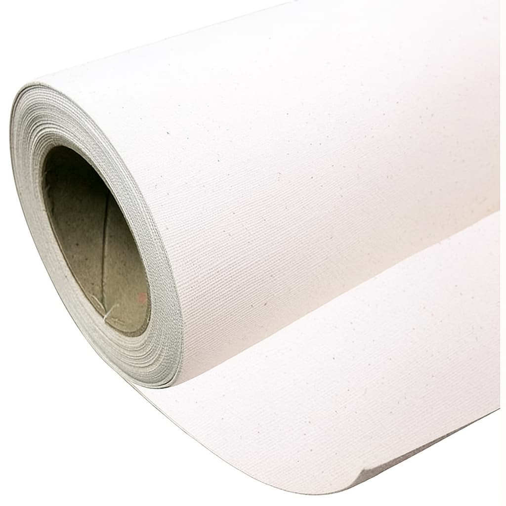 Rolo De Tecido Canvas Para Pinturas Em Telas branco premium