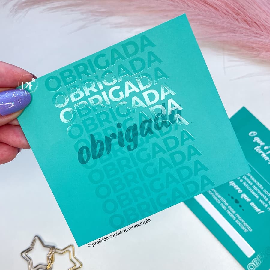 Postal de Agradecimento ao Cliente VERDE TIFFANY - Cartão Obrigado pela Compra