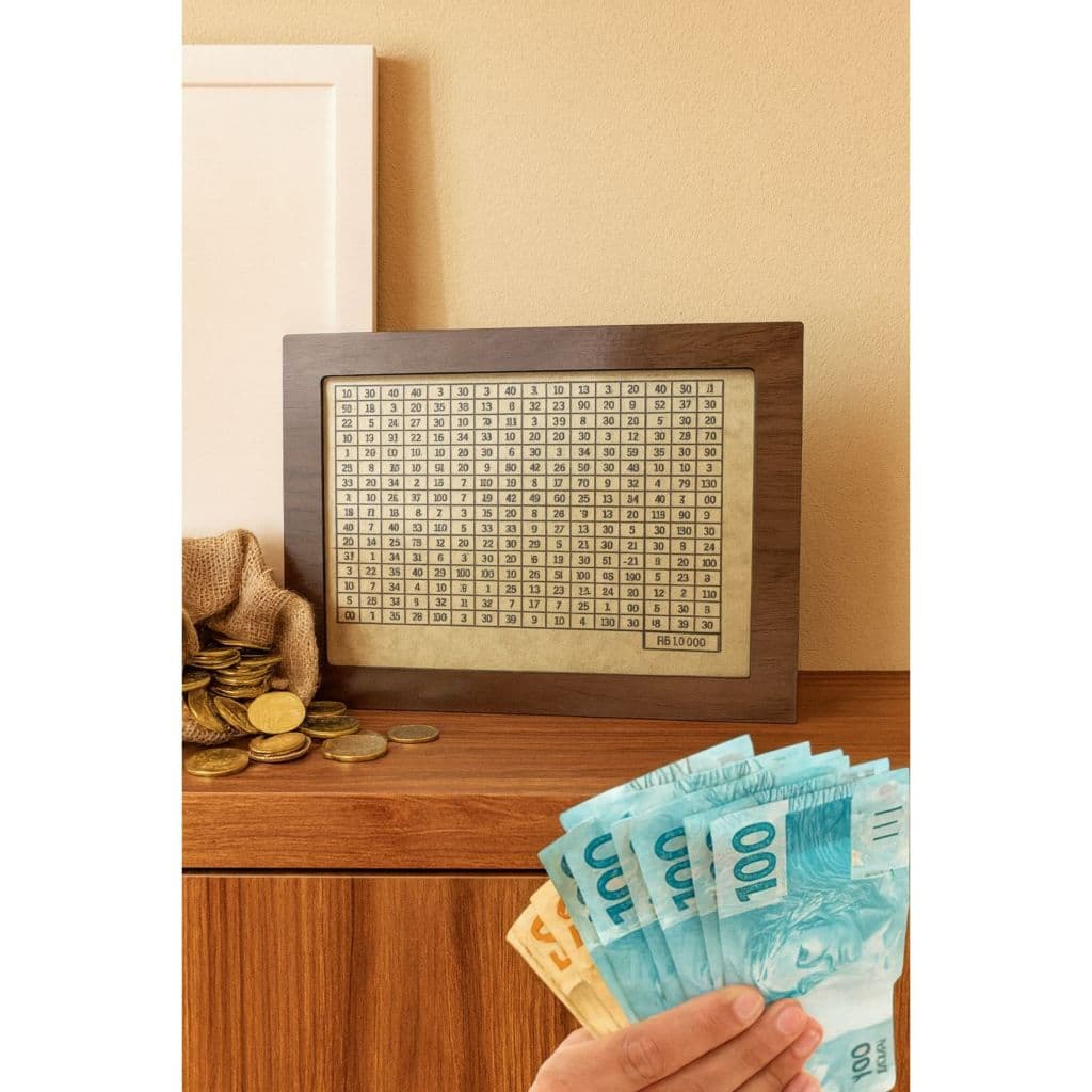 Cofre Desafio 10Mil Woodbox Cofrinho Caixa De Dinheiro Poupança - MDF Premium presente natal