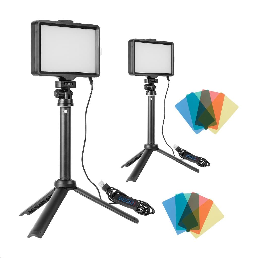 Iluminador LED KLI RGB Gamer com Tripé e Filtros  p/ Gravação Lives Streaming Vídeos e Fotografia