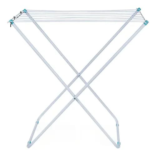 Varal Chão Reforçado Compacto Retrátil 16kg Dobrável Slim Branco Mor