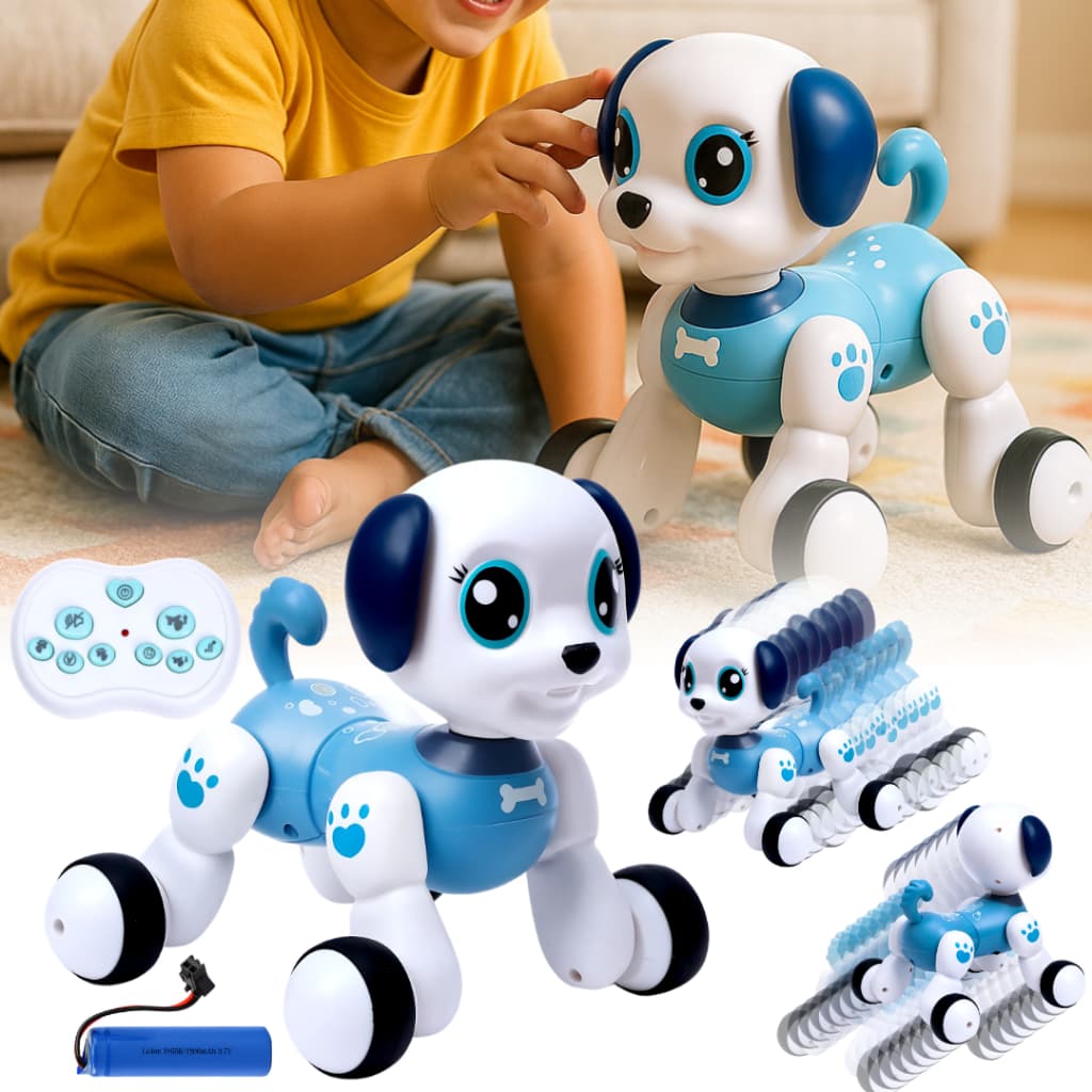 Cachorro Robô De Controle Remoto Recarregável Bateria Pets Brinquedo Criança Pet Dog Robot