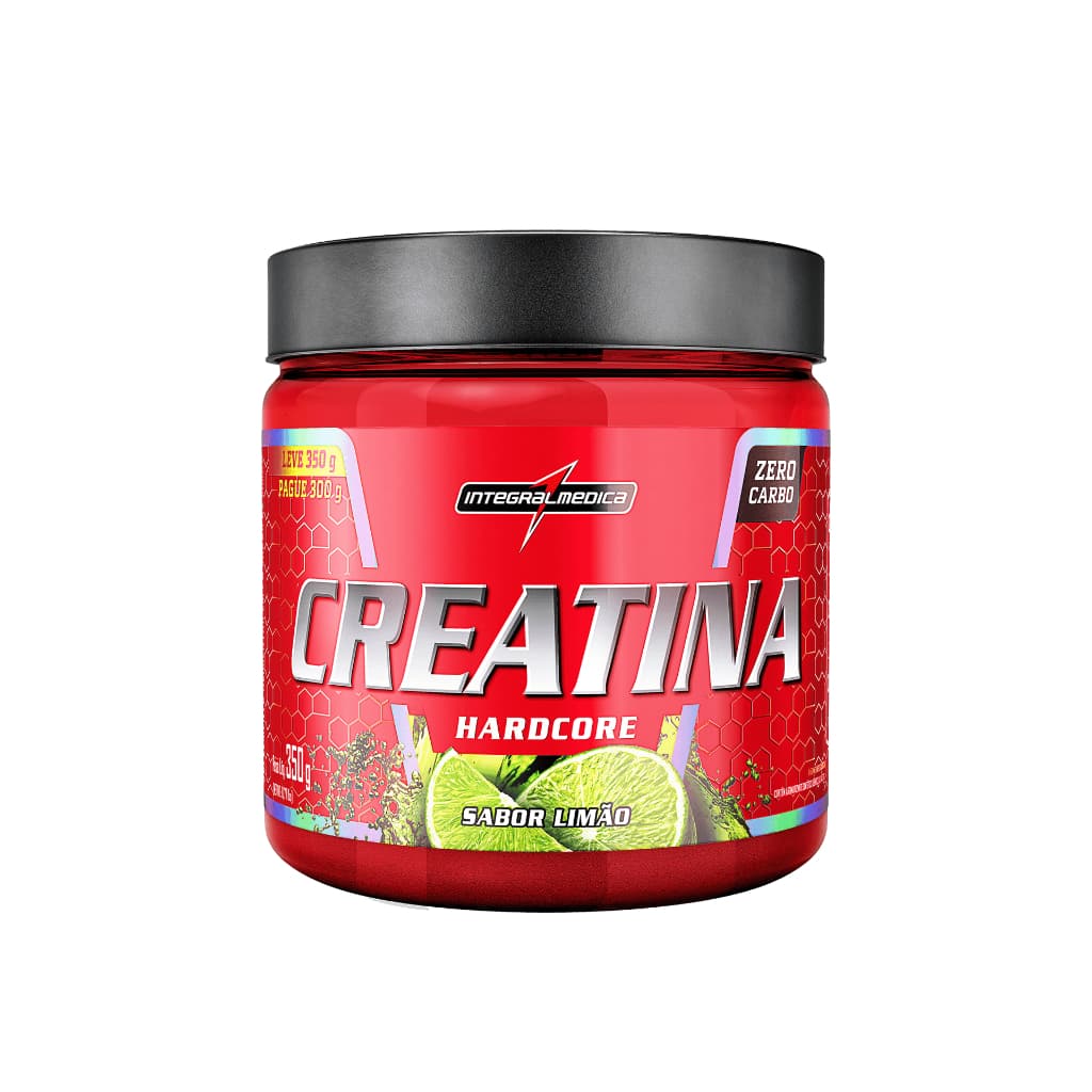 Creatina Hardcore 350g (LANÇAMENTO) Monohidratada 100% PURA Integralmedica Com SABOR